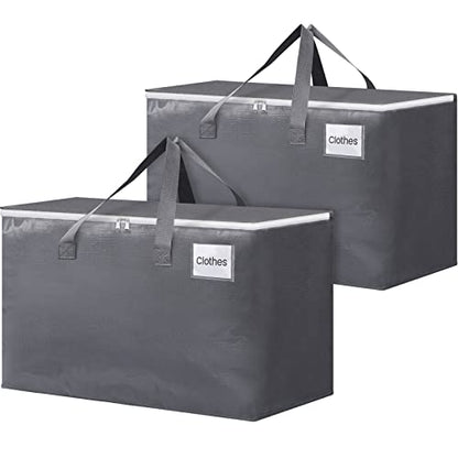 BlissTotes Large Moving Boxes and with Zippers & Handles Moving Supplies with lids, Heavy Duty Totes for Storage Bags for Space Saving, Fold Flat, Moving and Storing 125L, 2 Pack - size: 125L-2 Packs