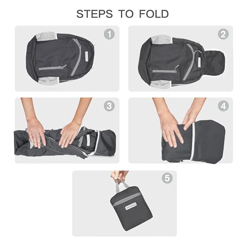35L Foldable Waterproof Backpack For Outdoor Sports Travel Inside Wet Clothes Compartment Packable For Multiple - color: 1black