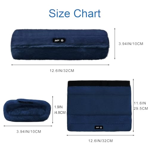 SPRING SEAON Wheelchair Armrest Covers 2 Pack Soft Memory Foam Wheelchair armrest Pads Wicking Washable for Office Transport Chair (Navy Blue) - color: Navy Blue