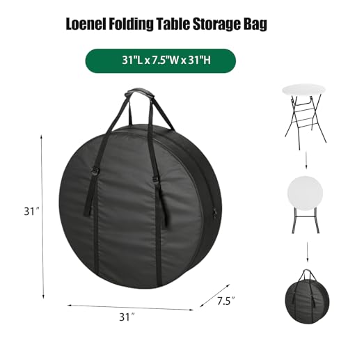 Folding Table Storage Bag, Outdoor Portable Picnic/Camp Table Bag for 28in Round Cocktail Tables, Waterproof Foldable Bistro/High Top Tables Bags- 31"L x 7.5"W x 31"H - size: 31in Folding Table Bag