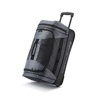 Samsonite Andante 2 Wheeled Duffel Bag – 22-Inch Durable Rolling Luggage with Inline Skate Wheels, Push-Button Handle & Spacious Compartments – Travel-Friendly and Lightweight - Moss Green/Black - color: Riverrock/Black, size: 22-Inch