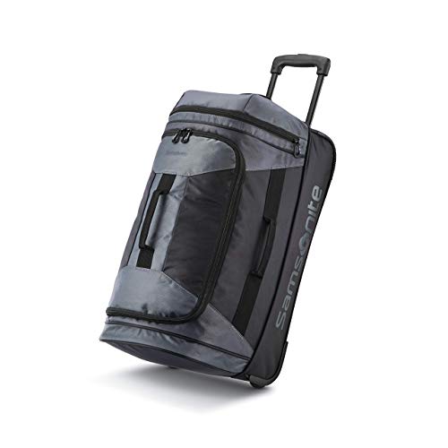 Samsonite Andante 2 Wheeled Duffel Bag – 22-Inch Durable Rolling Luggage with Inline Skate Wheels, Push-Button Handle & Spacious Compartments – Travel-Friendly and Lightweight - Moss Green/Black - color: Riverrock/Black, size: 22-Inch
