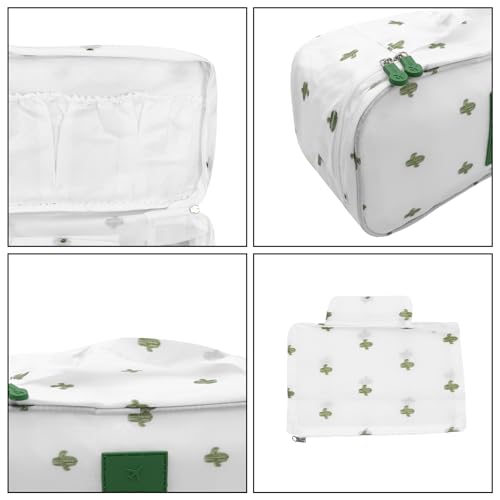 Bra Underwear Storage Bag Portable Multi-Functional Travel Organizers Pouch Case Packing Cube Cosmetic Bag,White cactus - color: White cactus