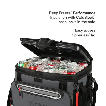 Titan by Arctic Zone Deep Freeze Cooler - Zipperless Hardbody Cooler - Deep Freeze Insulation, HardBody Liner, and SmartShelf - color: Sharkskin Gray, size: 30 Can