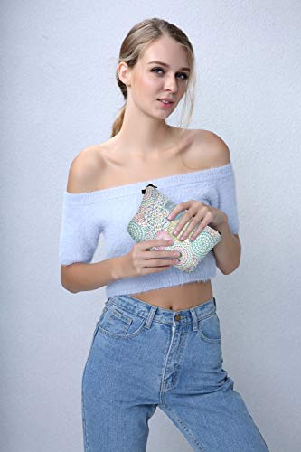 Deanfun Cosmetic Bag for Women, Mandala Flowers Waterproof Makeup Bags Roomy Toiletry Pouch Travel Accessories Gifts (51561) - color: 51561