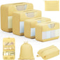 8 Set Packing Cubes for Travel, Luggage Organizer Bags for Carry On, Yellow