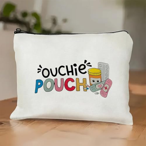 Medicine Storage Pouch with Diabetes, Medicines Bag, and Medical Supply Designs, White Canvas Zipper Cases, Multi-Use Functionality (Gift for Birthdays, Graduation, Christmas) (Style C) - style: Style C