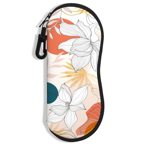 Sunglasses Soft Case, Ultra Light Portable Neoprene Zipper Glasses Case for Men Women - color: Colorful Flower