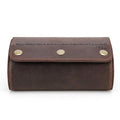 Personalized Custom Name Watch Case Roll Organizer, Luxury Genuine Leather Travel 2-Watches Case For Watch and Bracelet (04 Coffee) - color: 04 Coffee