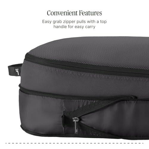 Eagle Creek Pack-It Reveal Expansion Cube - Adjustable Storage Expansion Cube for Travel - Durable Compression Zipper - Water-Resistant - Sustainable - Large - Black - color: Black