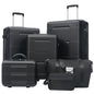 Merax Luggage Set 6 Piece,Lightweight Hardshell Suitcase with Double Spinner Wheels Handle Password Lock,14 IN Cosmetic Case 20/24/28 IN Luggages with Duffel Bag and Toiletry Bag,Black - color: Black, style: 14+20+24+28+bags