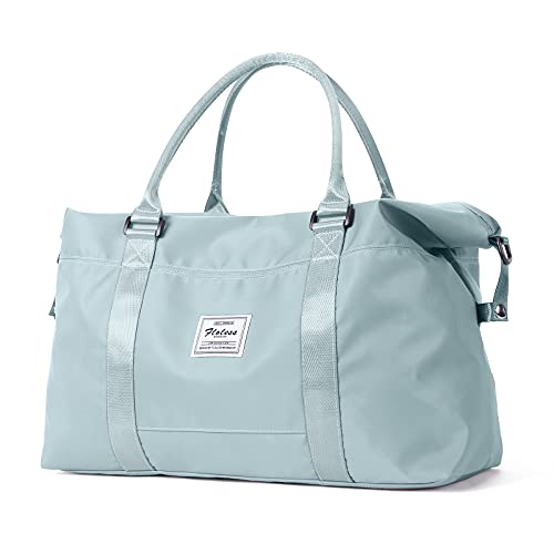 Sport Travel Duffle Bag Large Gym Tote Bag for Women, Weekender Carry on Bag for Airplane, Ladies Beach Overnight Bag Waterproof Luggage Bag with Wet Pocket - color: Blue