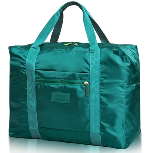 Travel Duffel Bag Lightweight Foldable Travel Bag for Women and Men Waterproof Tote Carry On Luggage Weekender Overnight Bag (Green) - color: Green