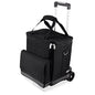 Picnic TIME Cellar 6-Bottle Wine Carrier & Cooler Tote, Insulated Padded Wine Cooler Bag for Travel, Portable Water-Resistant Wine Bag, (Black with Gray Accents) - style: Wine Carrier With Trolley