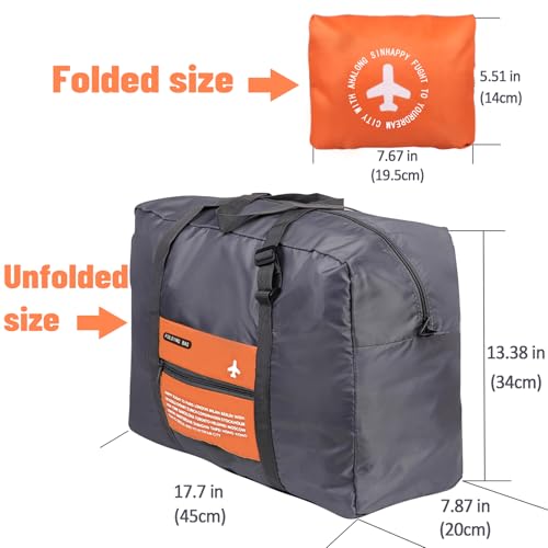 INVODA Travel Bag 24 PCS Foldable Duffle for Women and Men Lightweight Luggage Bag Personal Item Bag for Airlines Weekender Overnight Tote Carry on (24PCS) - color: 24PCS