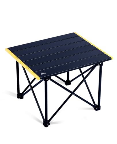 iClimb Ultralight Compact Camping Folding Table with Carry Bag (Reinforced Black - S) - color: Reinforced Black, size: Small