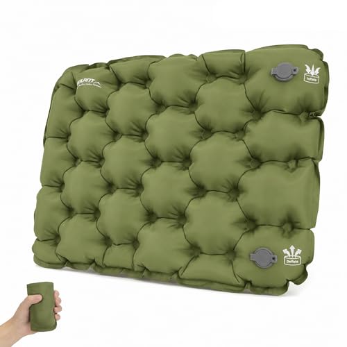 EULANT Lightweight Inflatable Seat Cushion Waterproof Air Cushion,Portable Travel Cushion Suitable for Camping Hiking Climbing Bleacher, Home and Office - color: Green, size: Nylon Seat Cushion