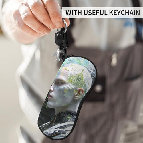Portable Leather Glasses Case Anti-pressure Glasses Bag Coin Purse Storage Bag Suitable for Men and Women - color: D
