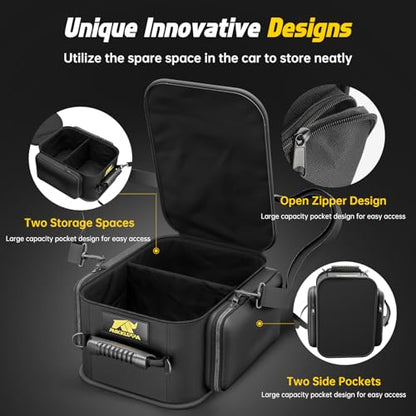 MIKKUPPA Under Seat Storage - Compatible with 2007-2024 Jeep Wrangler JK JL JLU Sports Rubicon Gladiator JT - Portable Rear Under Seat Storage Organizer Tool Kit
