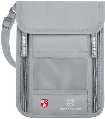 Neck Wallet, Travel Pouch For Passport Holder And Documents, Travel Neck Wallet For Traveling Women. - color: Silver