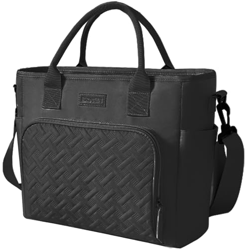 Lunch Bag Insulated Leakproof with Adjustable Shoulder Strap, Lunch Bag Women Lightweight for Work Travel Beach Picnic, Large, Black - color: Black-3, size: Large