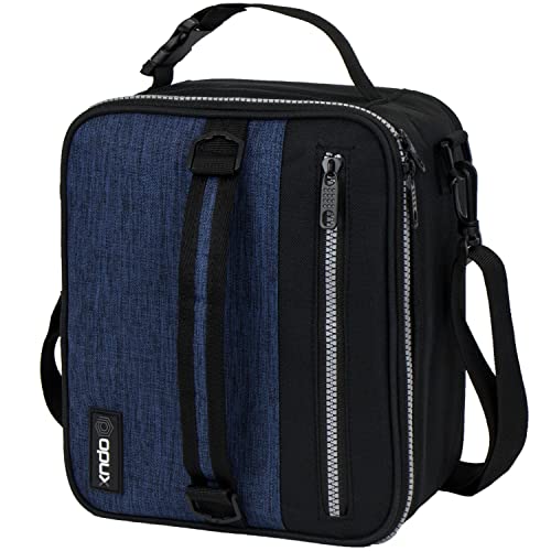 opux Insulated Lunch Box for Men Women Adult, Compact Lunch Bag for Kids Boy Girl Teen, Soft Lunch Cooler Bag for Work School, Leakproof Lunchbox Lunch Pail with Clip-on Buckle, Heather Navy - color: Heather Navy