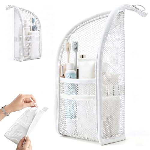 Standing Toiletry Bag, Portable Lightweight Travel Toiletry Bag (White) - color: White