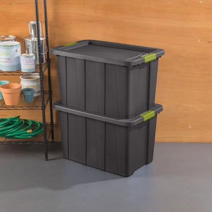 Sterilite 12-Pack Storage Bins with Lids, Heavy Duty Totes, Tuff1, 30 Gallon, Flat Gray - color: Flat Gray, size: 30 Gallon (12 Pack)