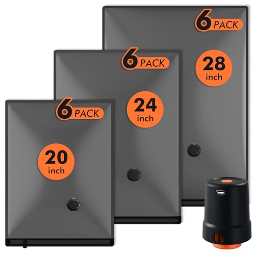 GONGSHI Vacuum Seal Bags for Clothing Travel & Home Storage, Travel Vacuum Bags with Pump,Space Saver for Blankets, Comforters, Pillows, Clothes,18 Combo
