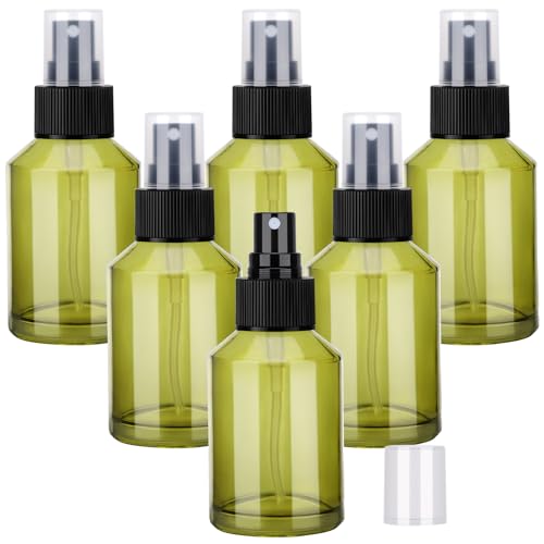 Segbeauty 6pcs 2oz Perfume Travel Refillable Bottles, Small Travel Size Spray Bottle for Hair, 60ml Empty Mini Glass Fine Mist Spray Bottles, Green Perfume Cologne Atomizer Sprayer Bottle for Liquids - size: 2 fl oz