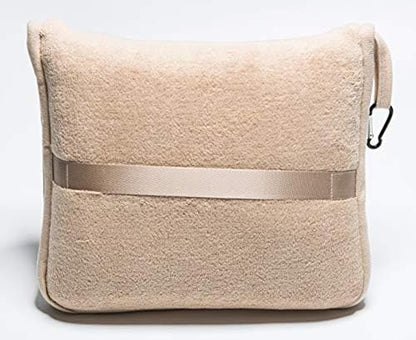 BlueHills Premium Soft Tall Travel Blanket Pillow for Airplane Traveling Essentials Long Flight Trip Throw in Bag case with Backpack Clip Compact Large Plane Accessories Beige T053 - color: Beige-long-t053