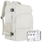 Sinaliy Travel Backpack, Carry on Flight Approved Backpack with Multi-Pockets, TSA Waterproof 17.3inch Laptop Backpack, Personal Item Travel Bag for Men Women, Beige - color: Beige, size: X-Large