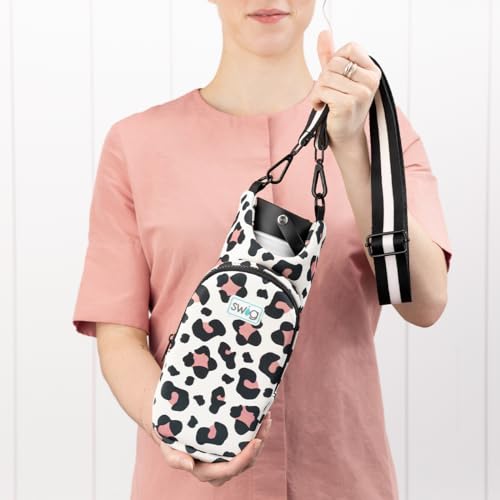 Swig Life Water Bottle Sling Bag, Water Bottle Holder with Adjustable Strap, Carrier Bag with Zippered Phone Pocket, Holds 36oz (Caliente) - color: Caliente