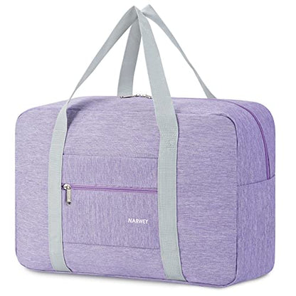 For Spirit Airlines Personal Item Bag Foldable Travel Duffel Bag Tote Carry on Luggage Duffle Overnight for Women and Men - color: 1112-Thick Series Purple-1