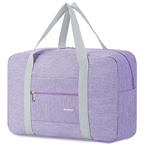 For Spirit Airlines Personal Item Bag Foldable Travel Duffel Bag Tote Carry on Luggage Duffle Overnight for Women and Men - color: 1112-Thick Series Purple-1