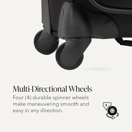 SWISSGEAR Sion Softside Expandable Spinner Luggage Durable Lightweight Travel Suitcase, Black, Carry-On - color: Black, size: Carry-On