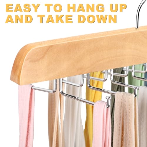 Resovo Tank Top Hanger with Premium Wood, 20 Large Capacity, Space Saving,360 Degree Rotating, Foldable Metal Hooks, Tank Tops - color: Wood