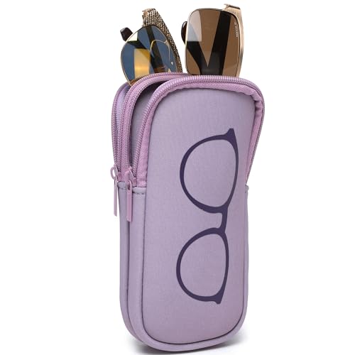 KKP Double Eyeglass Case | Sunglasses Cases with 2 Compartments - color: Purple