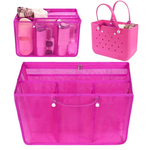 OUTXE Beach Bag Organizer Compatible with X Large Bogg Bag Accessories Inserts, Lightweight Mesh Insert Divider Pouch for Original XL Bogg Bags, Beach Tote Bags Insert for Organizing - color: #2-Haute Pink, size: X-Large