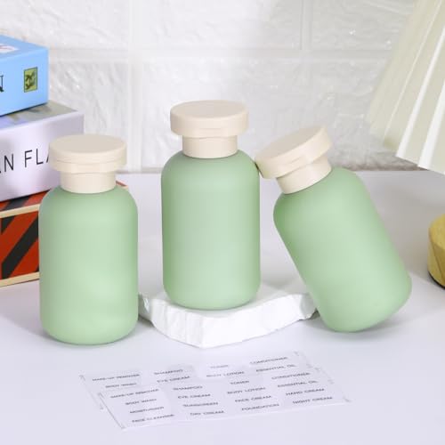 3.4 oz Plastic Small Travel Shampoo Bottles, Refillable Flip Cap Squeeze Bottles for Toiletries, Leakage-proof Travel Shampoo and Conditioner Container (8 pack) - color: Green, size: 3.4 oz
