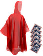 Hagon PRO Disposable Rain Ponchos for Adults (5 Pack) - color: Red (5 Pack)