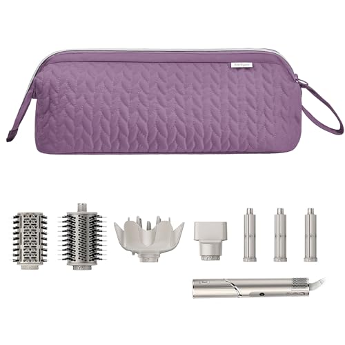 KarSyon Shark Flex Style Case for Dy son Airwrap Hair Dryer Brush Revlon Hair Tools Travel Bag Carrying Case Flat Curling Iron Organizer (Purple) - color: Purple