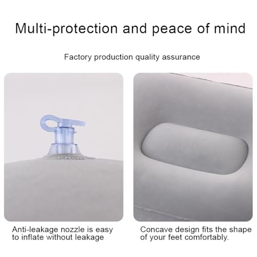 Inflatable Footrest Pad Foot Rest for Office,Home Relax and Travel Use,Gray