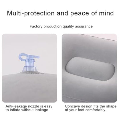 Inflatable Footrest Pad Foot Rest for Office,Home Relax and Travel Use,Gray