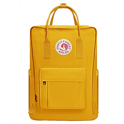 KALIDI Casual Laptop Backpack 15 Inches Classic Camping Rucksack Travel Outdoor Square Daypack College Hiking Gym Bag, Yellow - color: Yellow