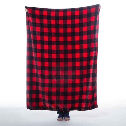 Carstens, Inc. Travel Blanket, Premium Compact 2-in-1 Airplane Blanket/Pillow, Red Buffalo Plaid - color: Red Buffalo Plaid