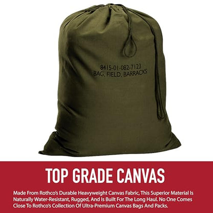 Rothco Canvas Barracks Bag Multi-Functional, Dependable, and Durable for Field Use and Travel, 24" x 32", Black - color: Black, size: 24" x 32"
