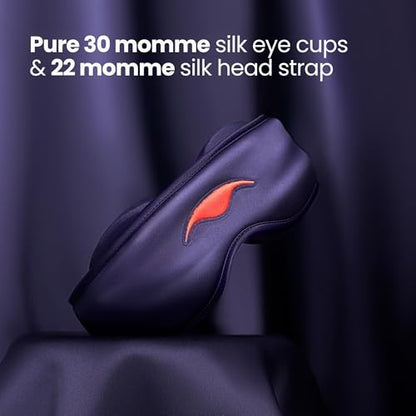 Manta Silk Sleep Mask – Premium 22 Momme Silk Eye Mask, Designed for Blackout Comfort, Breathable and Washable, Adjustable Fit (Purple) - color: Purple