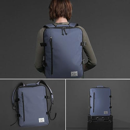 Small Carry-on Personal Item Backpack with luggage strap, Laptop Backpack for Men and Women, Business Travel Gym Sport, Pewter - color: Pewter