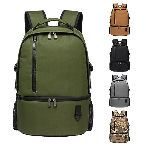 TUGUAN Insulated Cooler Backpack 38 Cans Double Deck Leakproof Lightweight Soft Lunch Backpack Small Cooler Bag Beach Picnic - color: 8901-green